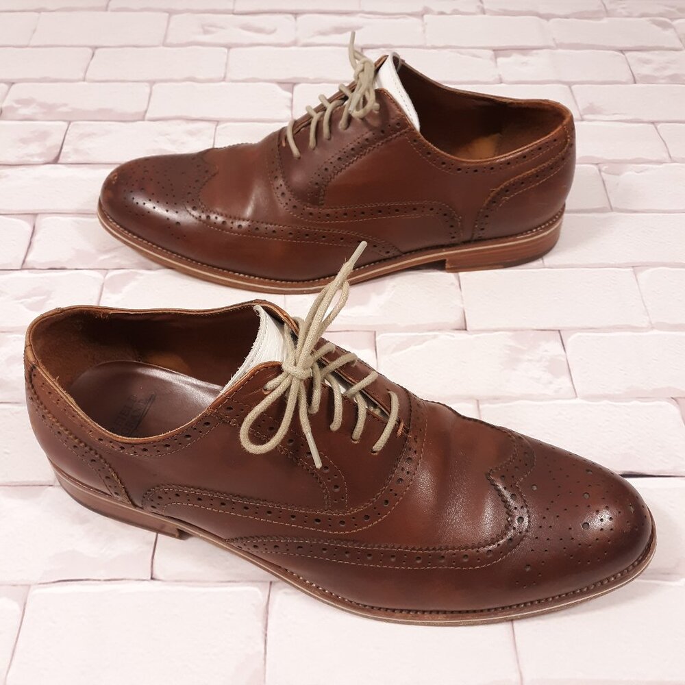 Warfield & Grand Oxford Wingtip Shoes Mens Size 11.5 Brown Leather‎ Upper Lining